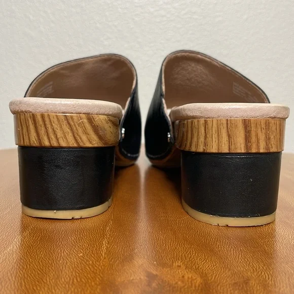 Dansko Maci Leather Slip On Clog Platform Sandals Black & Tan Size 37 (US 6.5-7) - Picture 8 of 16